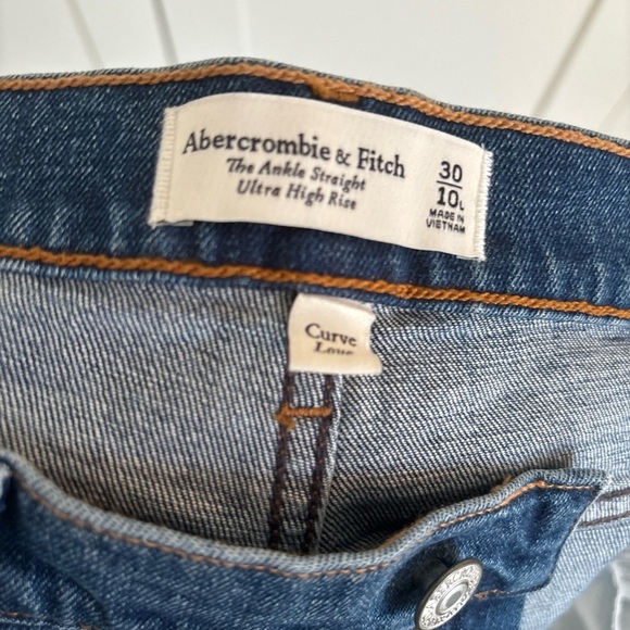 Abercrombie & Fitch ankle straight high rise women's size 10 long curve love - Picture 3 of 4